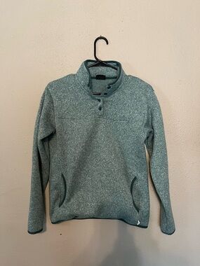 Eddie Bauer Women’s Radiator Fleece Sweater 2.0 Snap Mock in Heathered Green